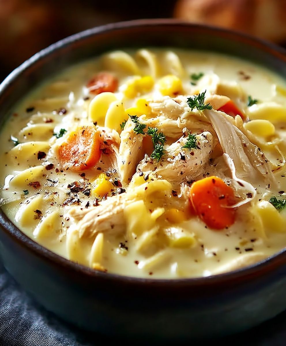 Cremige Hühnernudelsuppe einfach