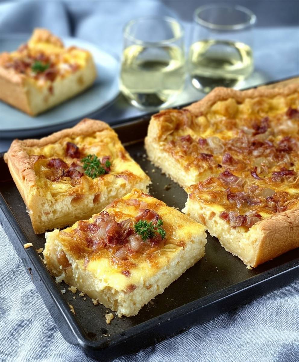 Zwiebelkuchen einfach mit Hefe