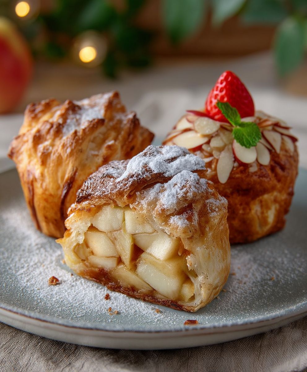 Bratapfel Strudel Marzipan Blätterteig