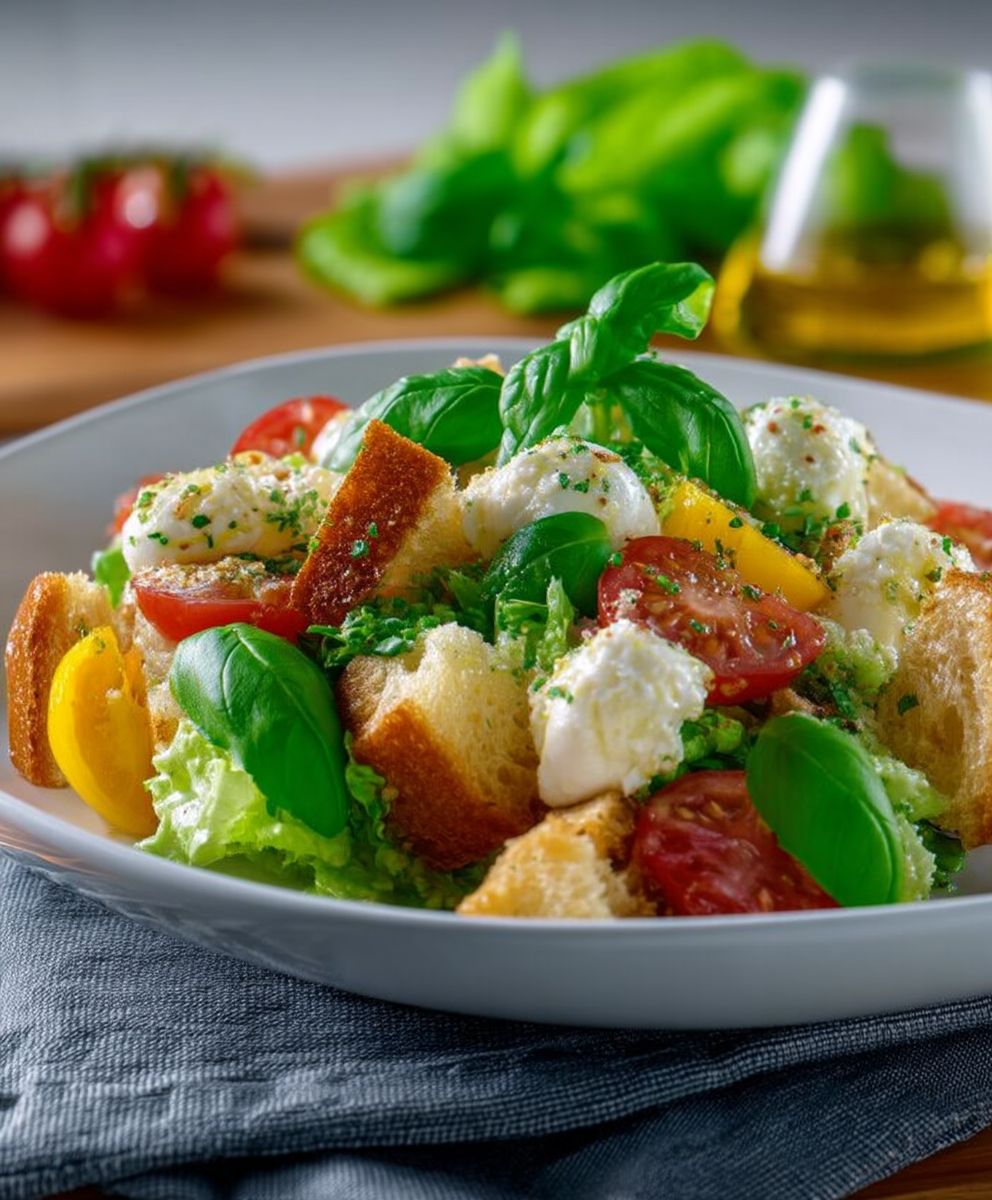 Brotsalat mit Mozzarella