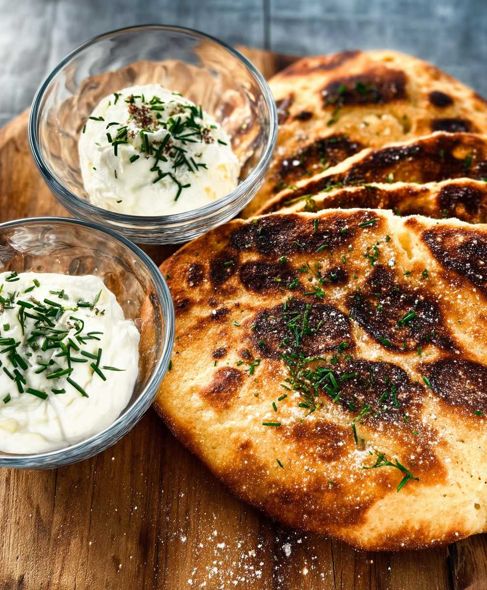 Pfannenbrot mit Joghurt