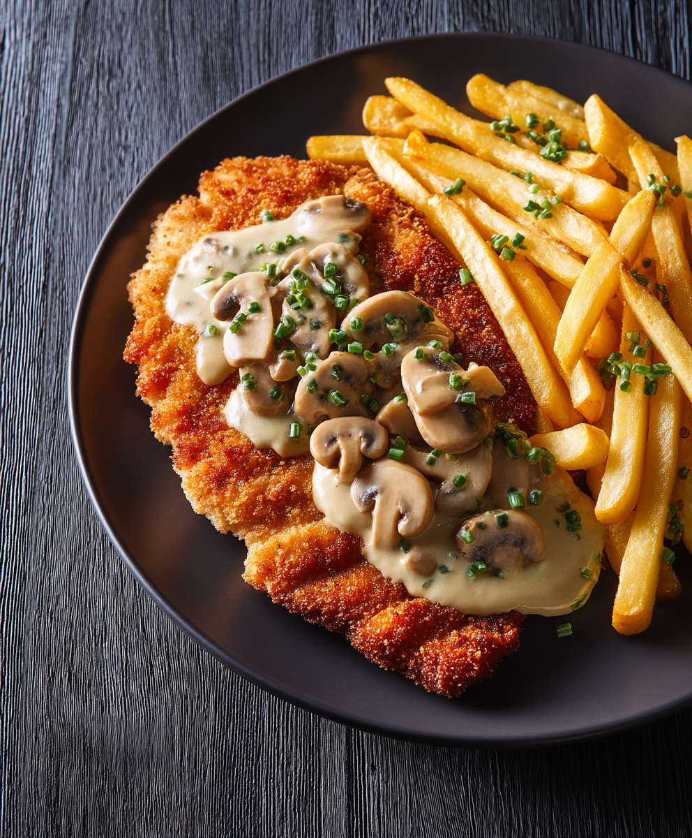Jägerschnitzel mit Pilzrahmsoße