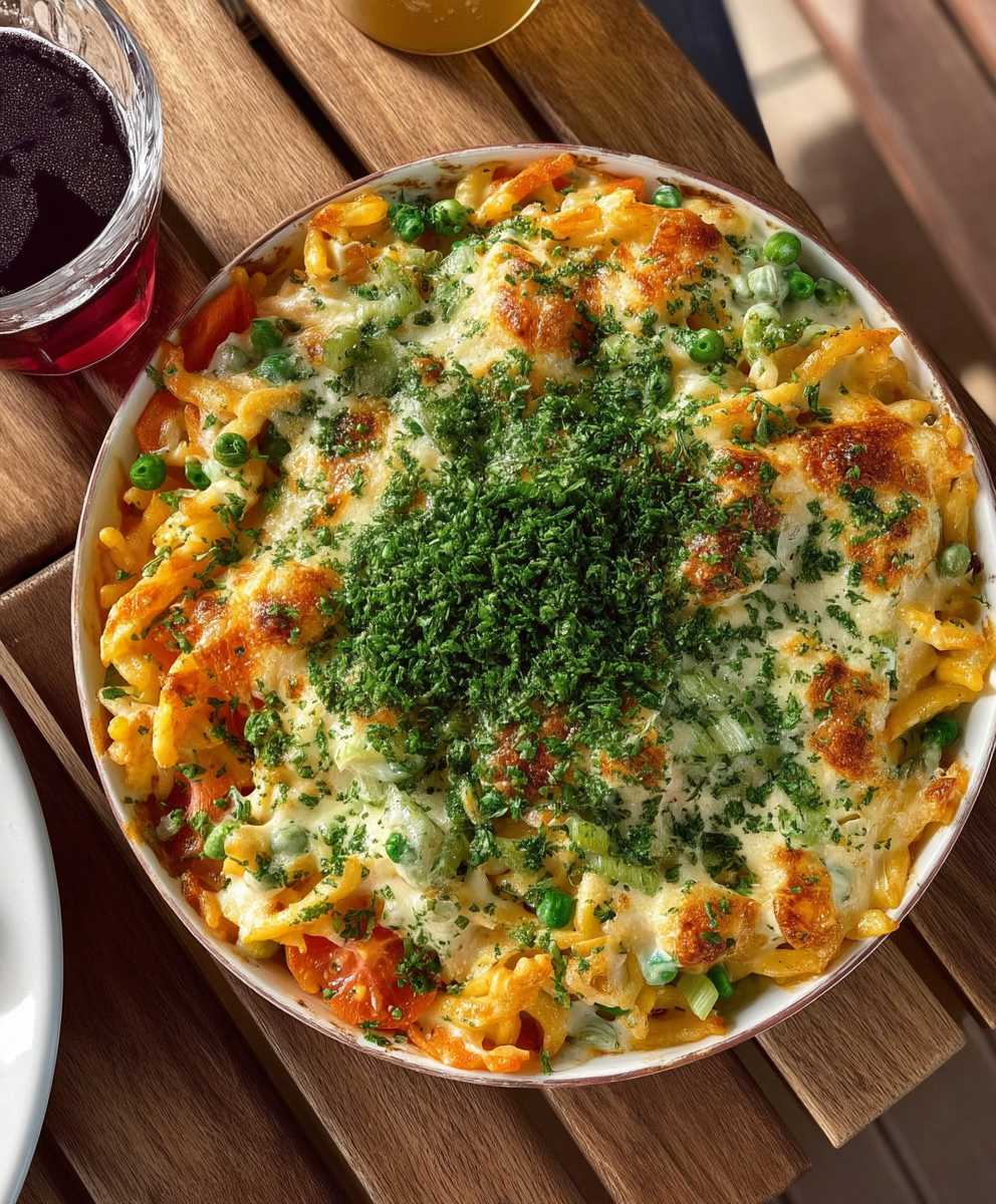 Spätzle Auflauf Gemüse Kräuter