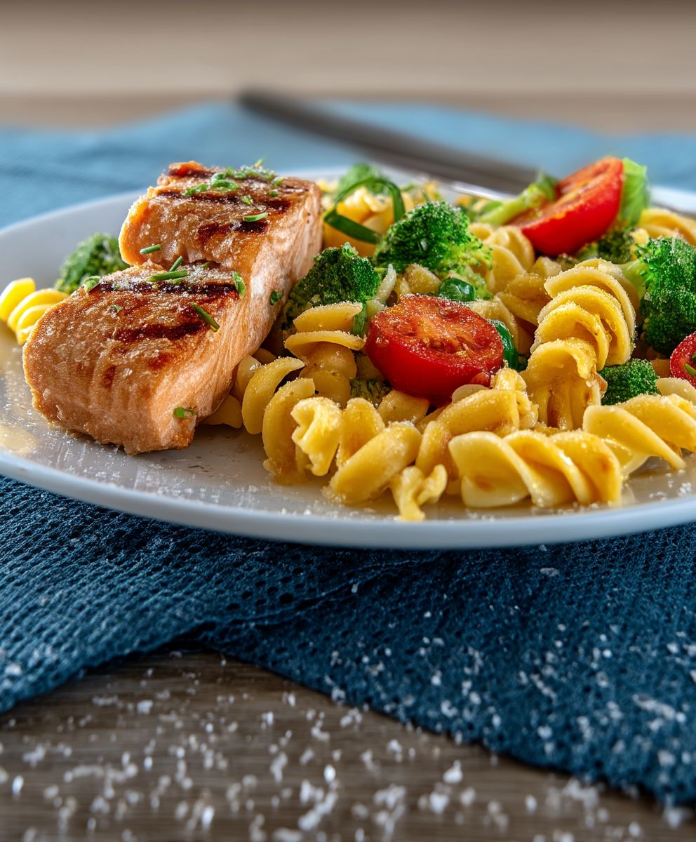 Lachs Pasta mit Brokkoli