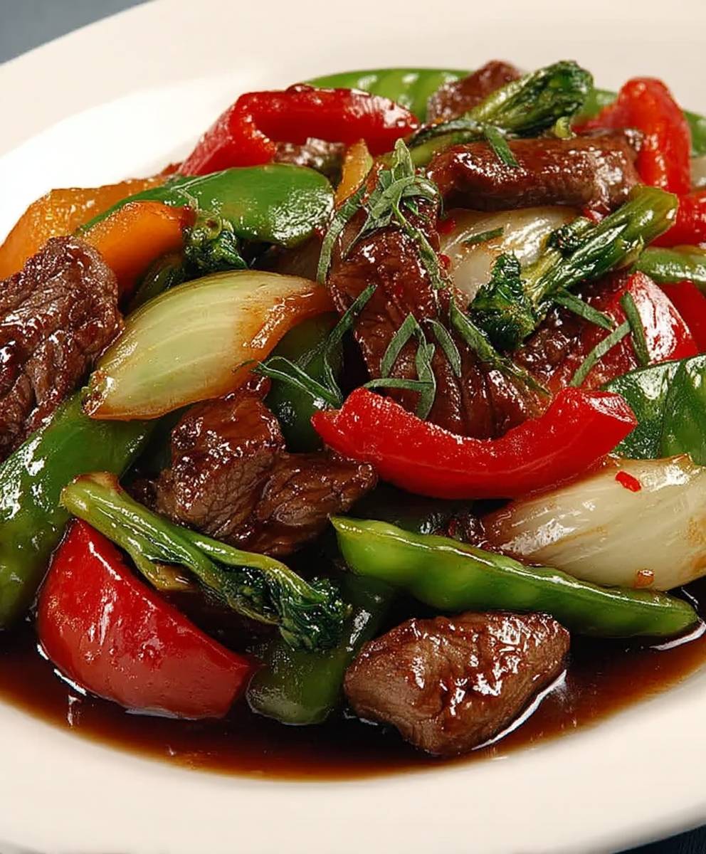 Gemüsepfanne Rind Teriyaki Soße