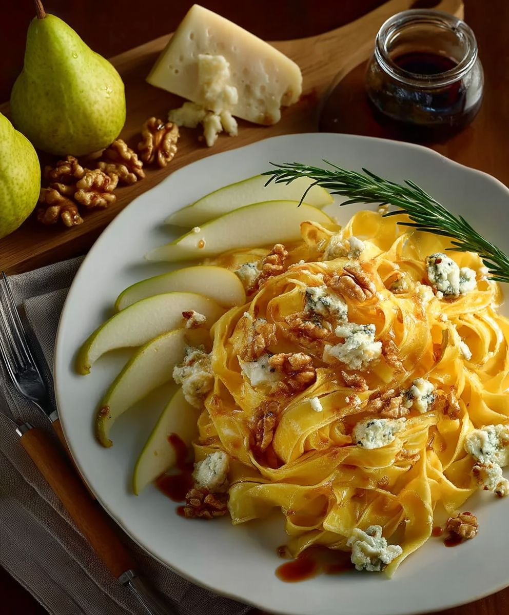 Balsamico Birnen Gorgonzola Pappardelle