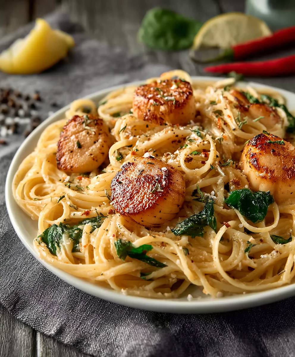 Zitronen Linguine Jakobsmuscheln