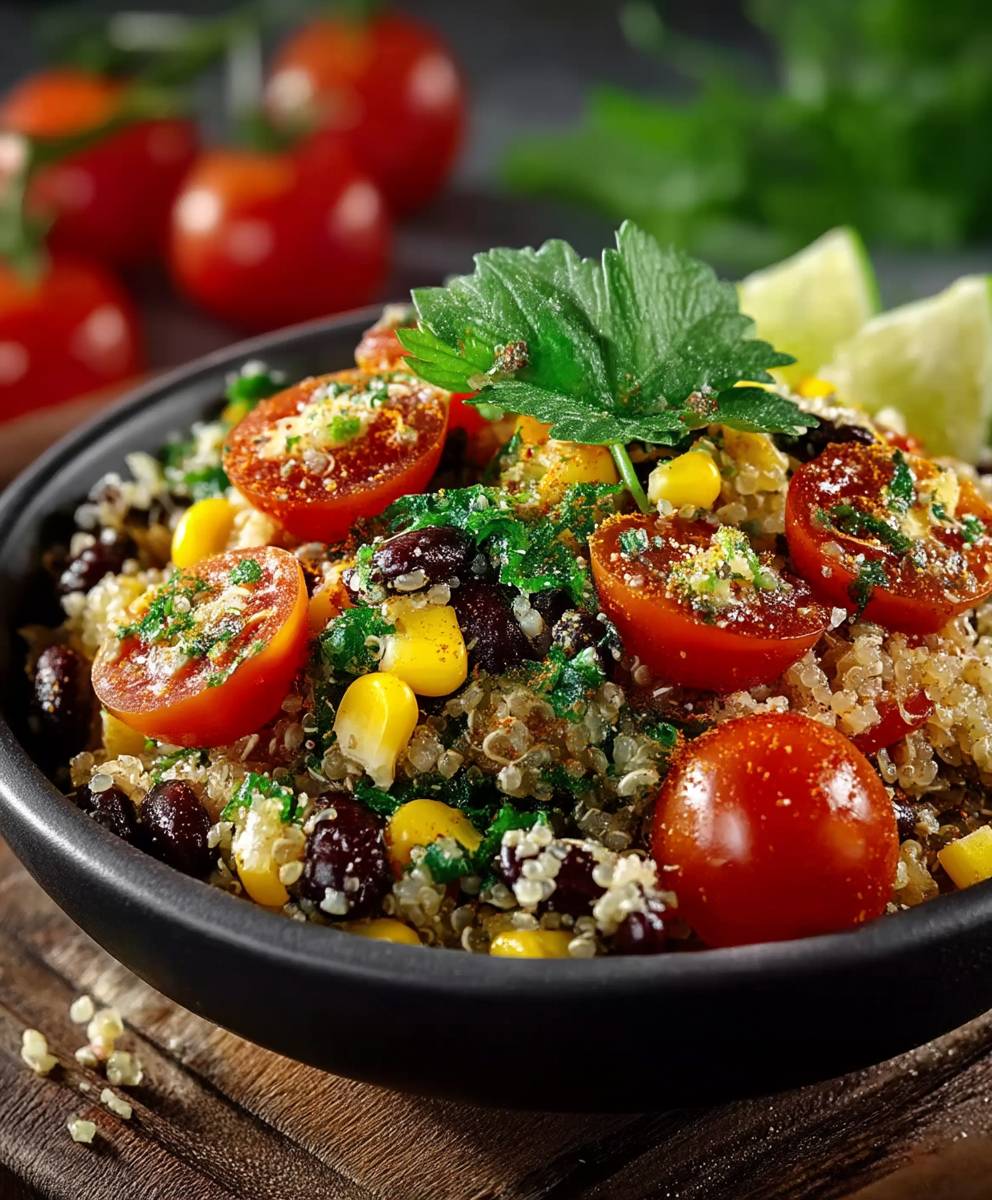 Quinoa Bohnensalat Kirschtomaten Mais
