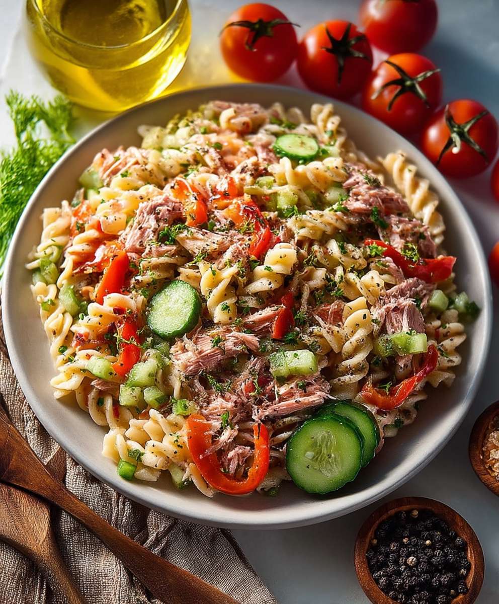 Thunfisch Nudelsalat Gurke Paprika