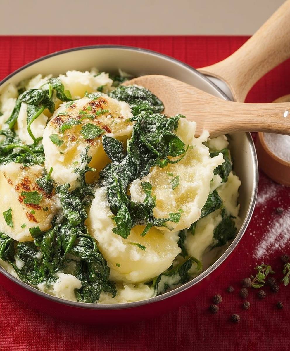 Kartoffelpüree Spinat einfach zubereiten