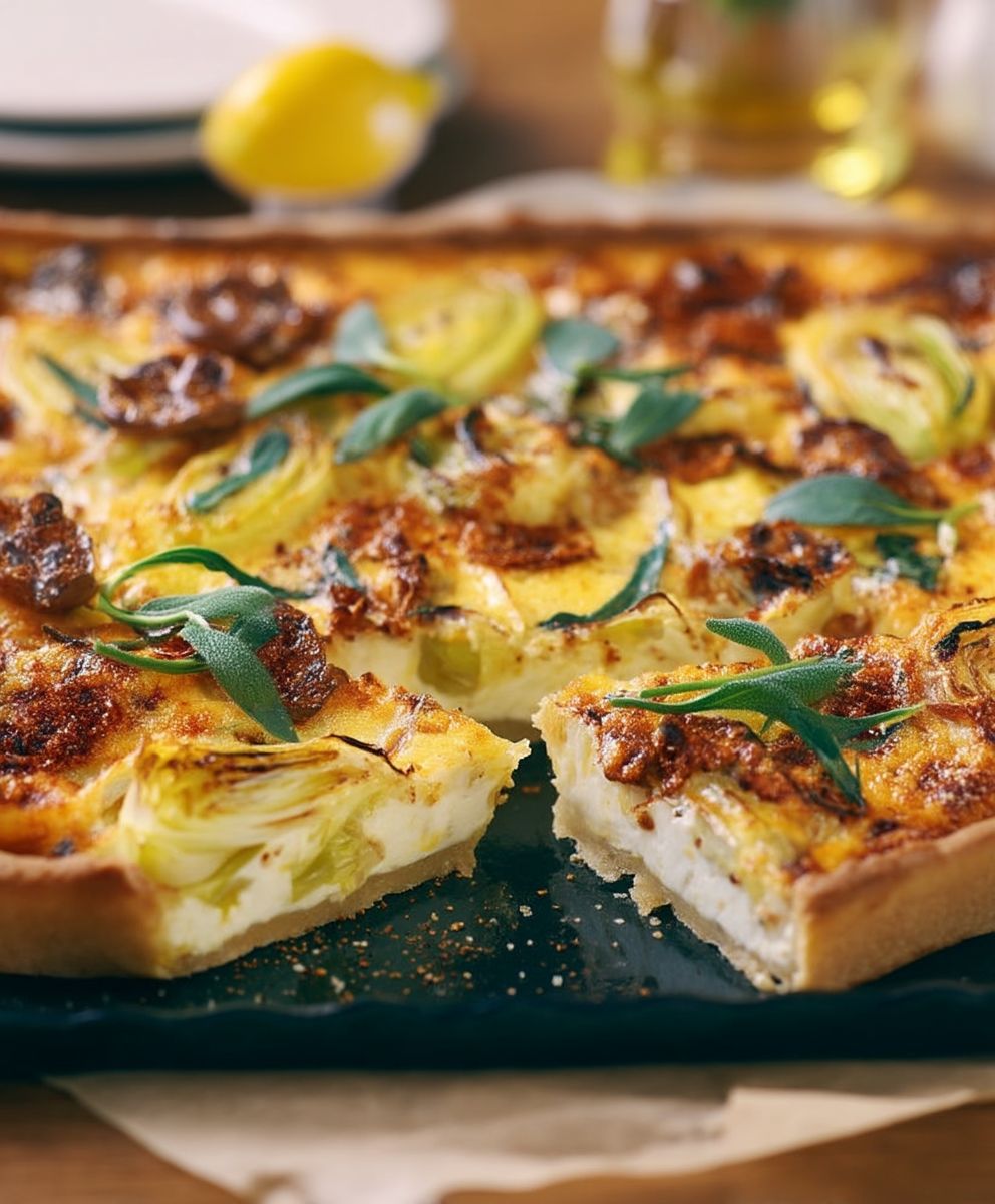Lauchkuchen mit Käse Nüssen