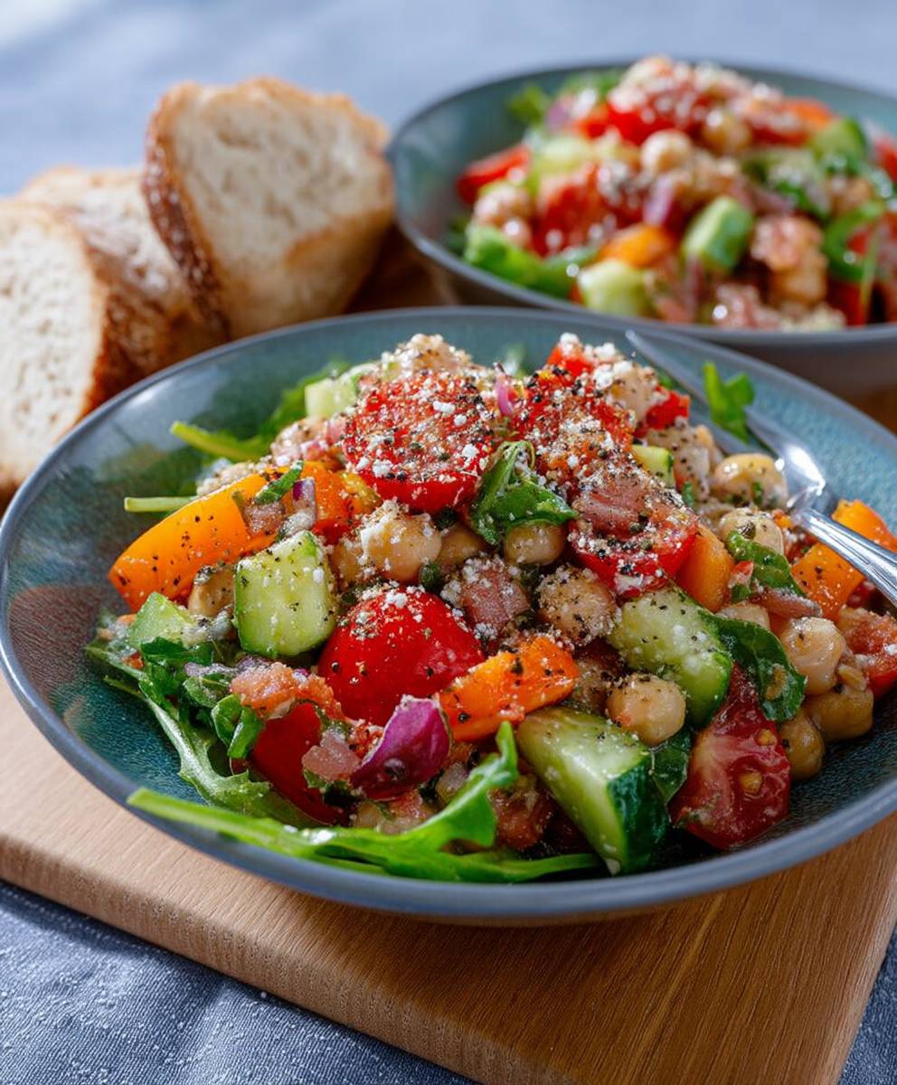 Kichererbsen Salat schnelle Vinaigrette