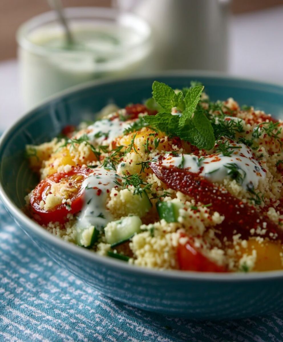 Couscous Salat Zitronen Joghurt