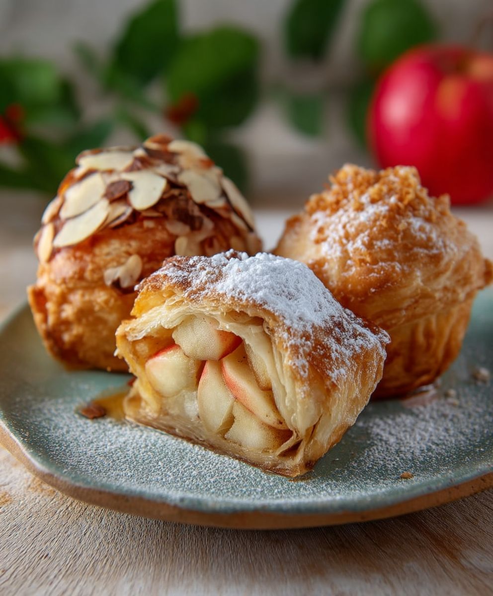 Bratapfel Strudel Marzipan Blätterteig