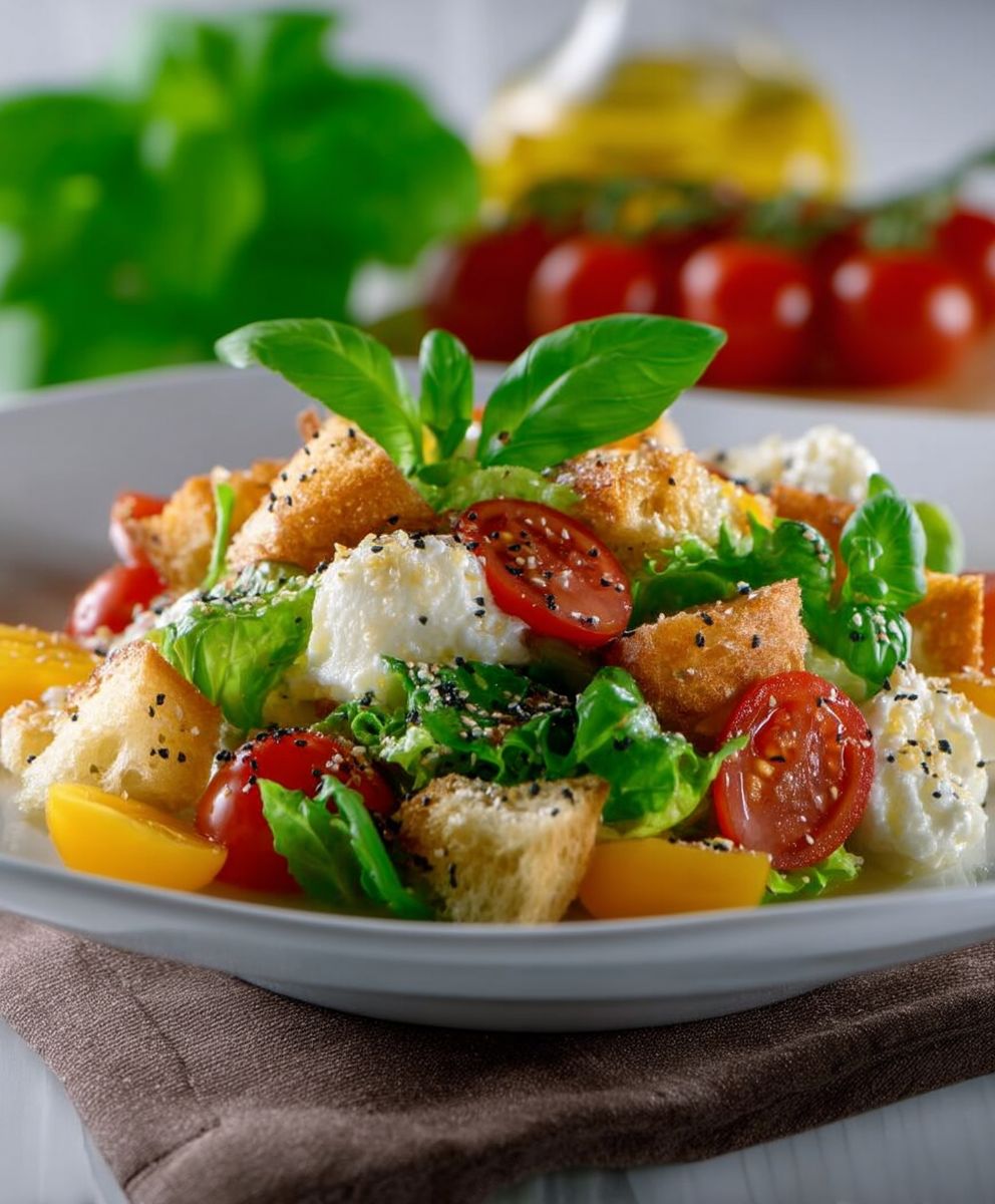 Brotsalat mit Mozzarella