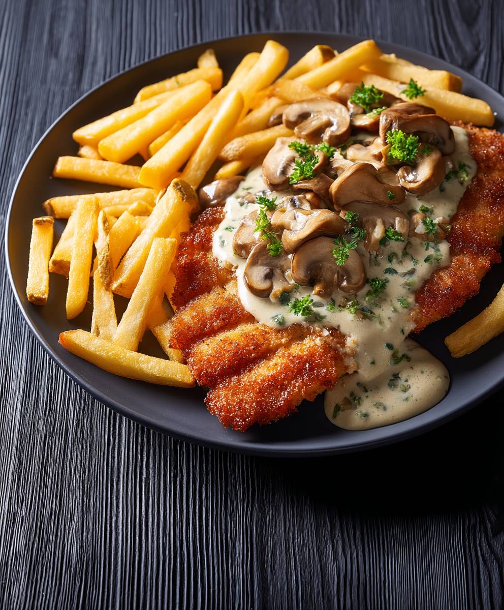 Jägerschnitzel mit Pilzrahmsoße