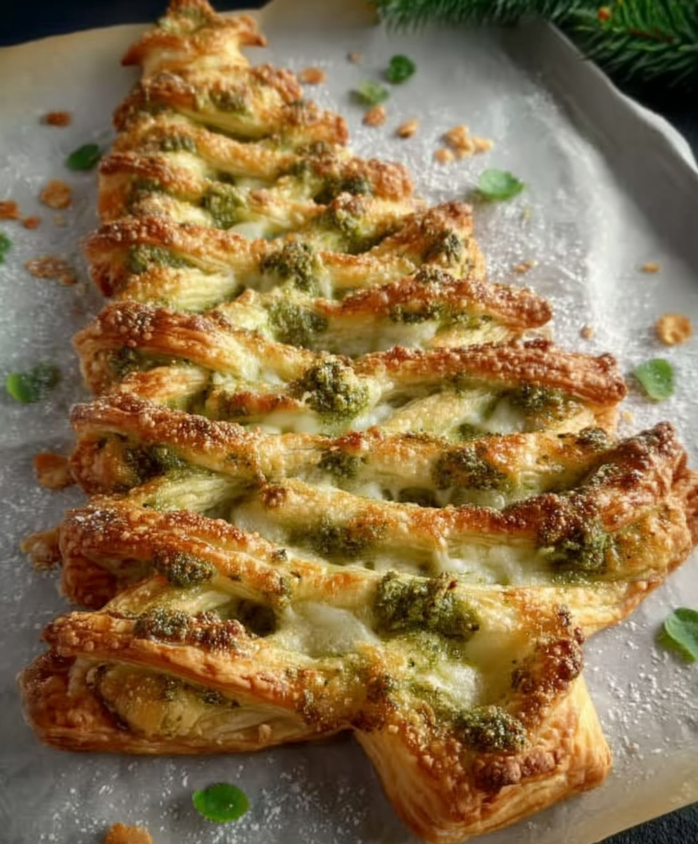 Pesto Blätterteig Tannenbaum